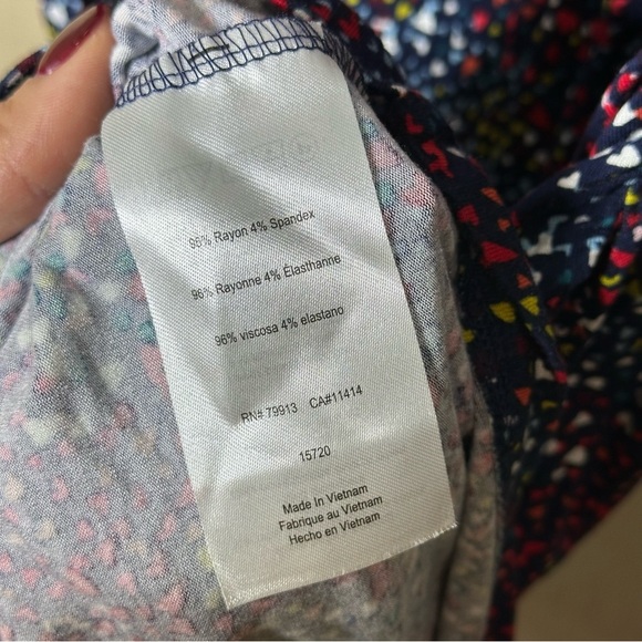 A Pea in the Pod Women’s Maternity Multicolor Side Ruched Midi Dress Size Medium - Picture 8 of 11